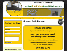 Tablet Screenshot of johannesburg-storage.co.za